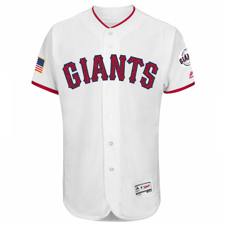 San Francisco Giants Majestic White 2016 Independence Day Stars & Stripes Flex Base Team Jersey