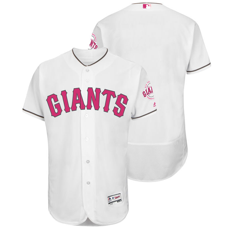 San Francisco Giants White Home 2016 Mother's Day Flex Base Jersey