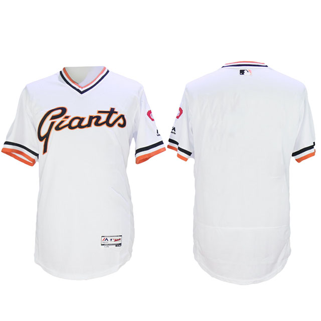 San Francisco Giants Majestic White Throwback Flex Base Jersey