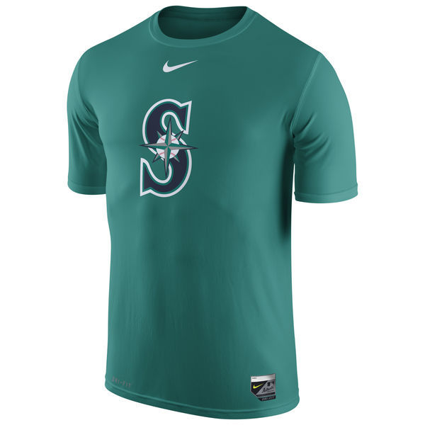 Seattle Mariners Aqua Authentic Collection Legend Logo 1.5 Performance Dri-FIT T-Shirt