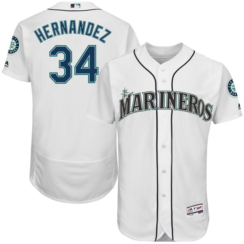 Seattle Mariners Felix Hernandez #34 White Hispanic Heritage Flex Base Jersey