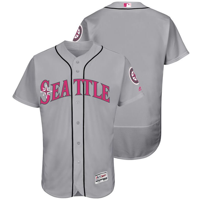 Seattle Mariners Gray Road 2016 Mother's Day Flex Base Jersey