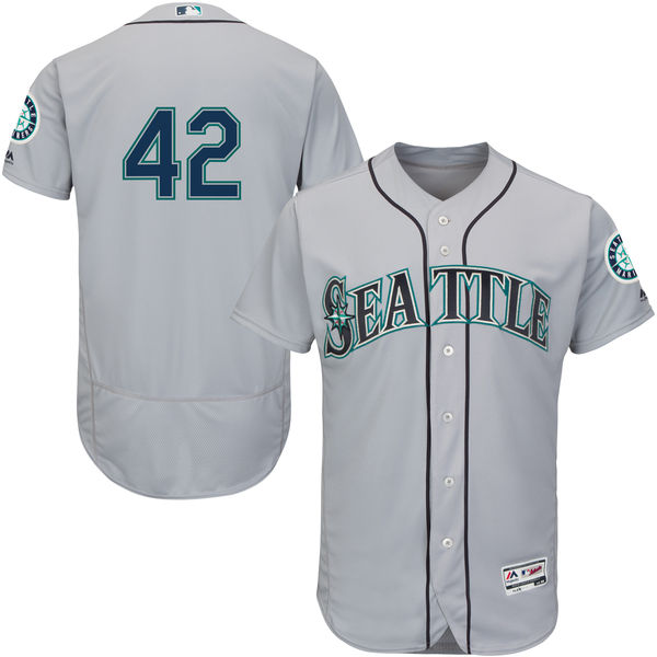 Seattle Mariners Jackie Robinson #42 Majestic Gray Authentic Collection Flexbase Jersey