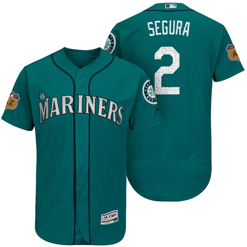 Seattle Mariners Jean Segura #2 Aqua 2017 Spring Training Flex Base Jersey