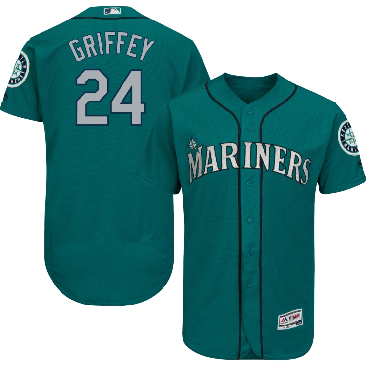 Seattle Mariners Ken Griffey Jr. #24 Alternate Aqua Flex Base On-Field Jersey