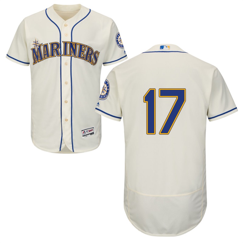 Men Seattle Mariners Mitch Haniger #17 Cream Alternate Flex Base Jersey