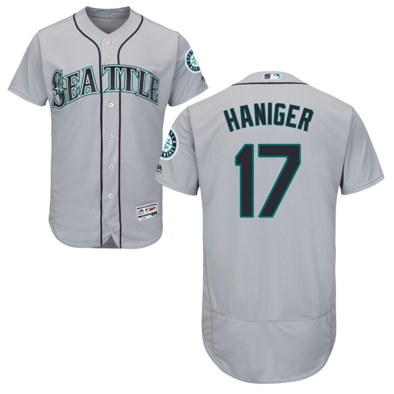 Men Seattle Mariners Mitch Haniger #17 Gray Road Flex Base Jersey