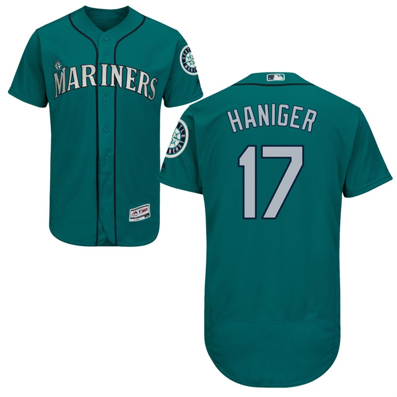 Men Seattle Mariners Mitch Haniger #17 Green Alternate Flex Base Jersey