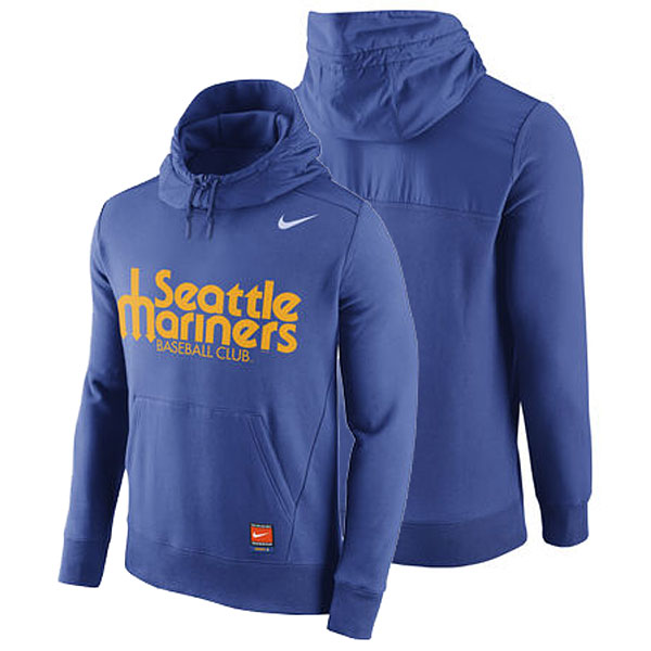 Seattle Mariners Royal Cooperstown Collection Hybrid Pullover Hoodie