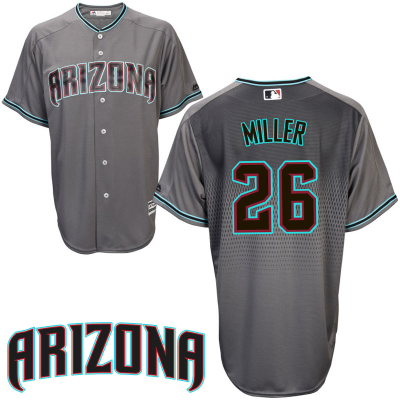 Arizona Diamondbacks Shelby Miller #26 Gray/Aqua Official Cool Base Jersey