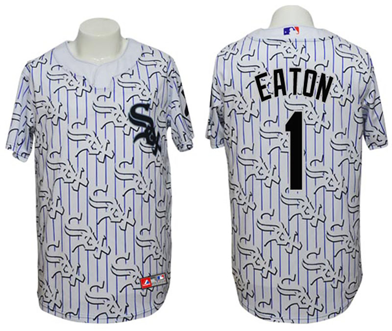 Chicago White Sox #1 Adam Eaton Conventional 3D Version White Jersey