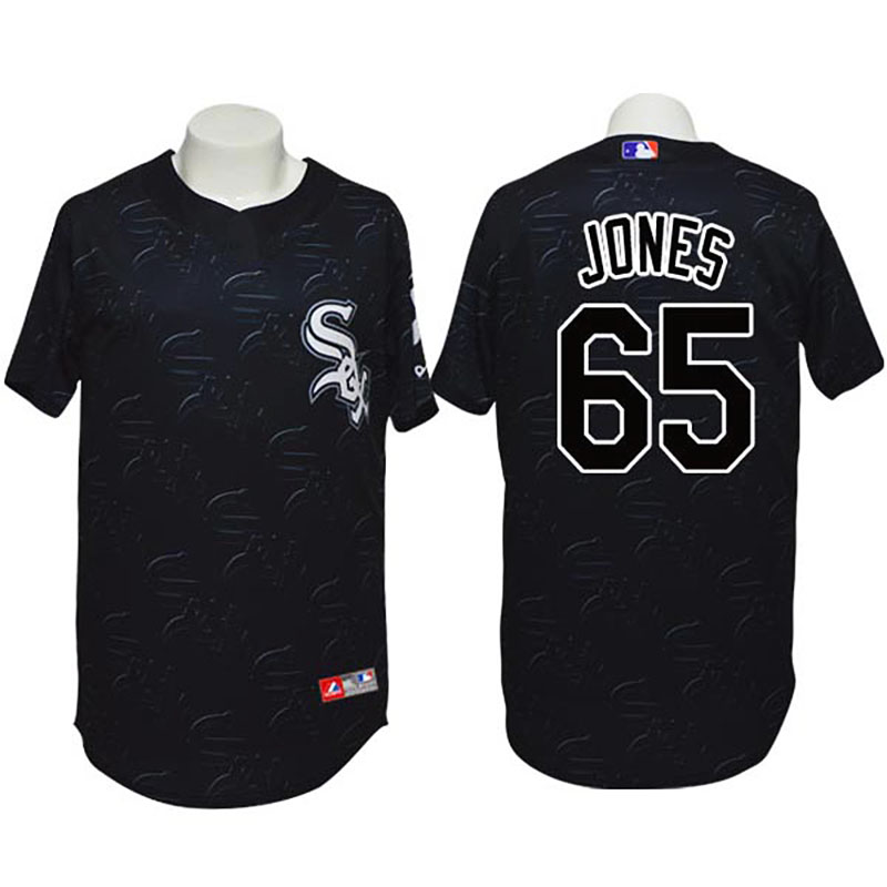 Chicago White Sox #65 Nate Jones Conventional 3D Version Black Jersey