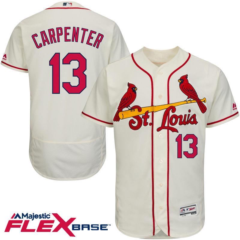 St. Louis Cardinals Matt Carpenter #13 Cream Authentic Collection Flexbase Player Jersey