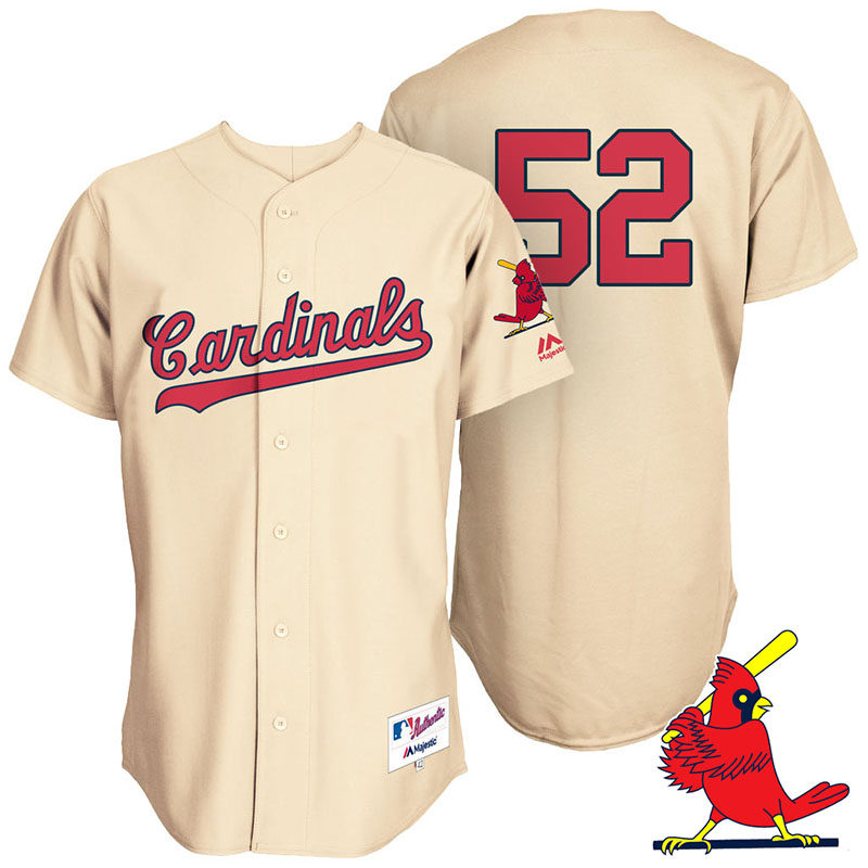 St. Louis Cardinals Michael Wacha #52 Tan Turn Back the Clock Throwback Player Jersey