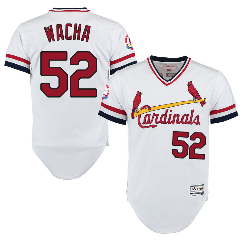 St. Louis Cardinals Michael Wacha #52 White Throwback Authentic Collection Flexbase Jersey