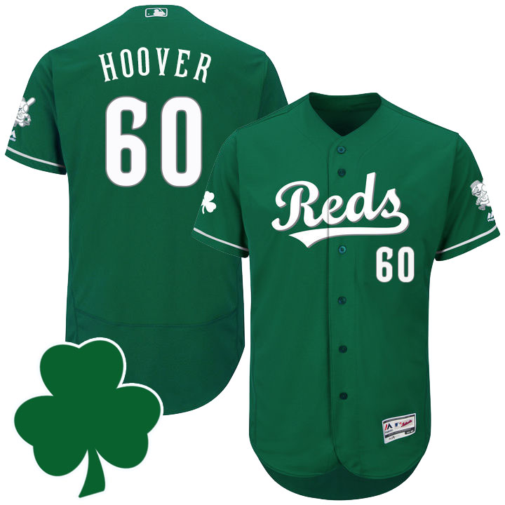 Cincinnati Reds #60 J.J. Hoover St. Patricks Day Green Celtic Flexbase Authentic Collection Jersey