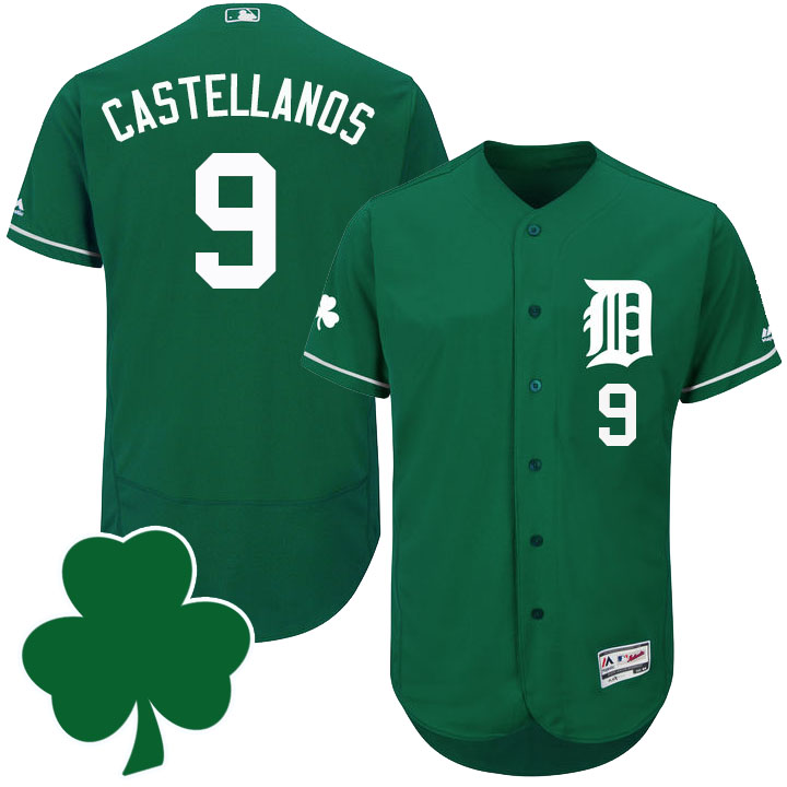 Detroit Tigers #9 Nick Castellanos St. Patricks Day Green Celtic Flexbase Authentic Collection Jersey