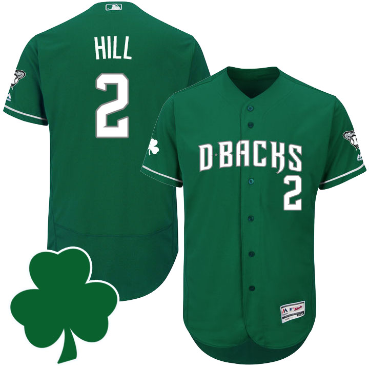 Arizona Diamondbacks #2 Aaron Hill St. Patricks Day Green Celtic Flexbase Authentic Collection Jersey