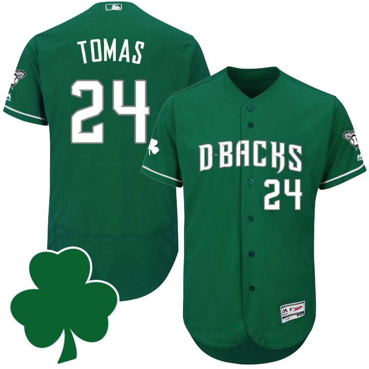 Arizona Diamondbacks #24 Yasmany Tomas St. Patricks Day Green Celtic Flexbase Authentic Collection Jersey