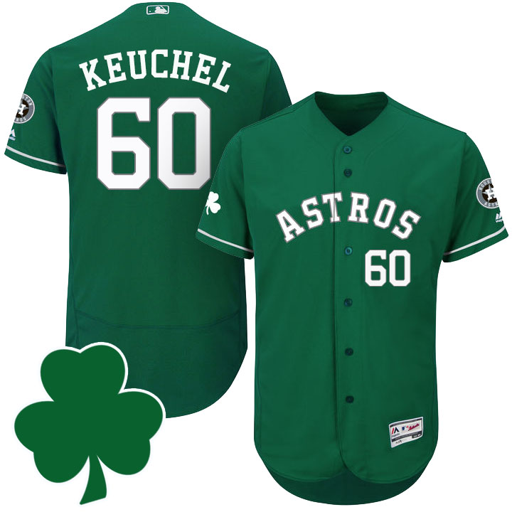 Houston Astros #60 Dallas Keuchel St. Patricks Day Green Celtic Flexbase Authentic Collection Jersey