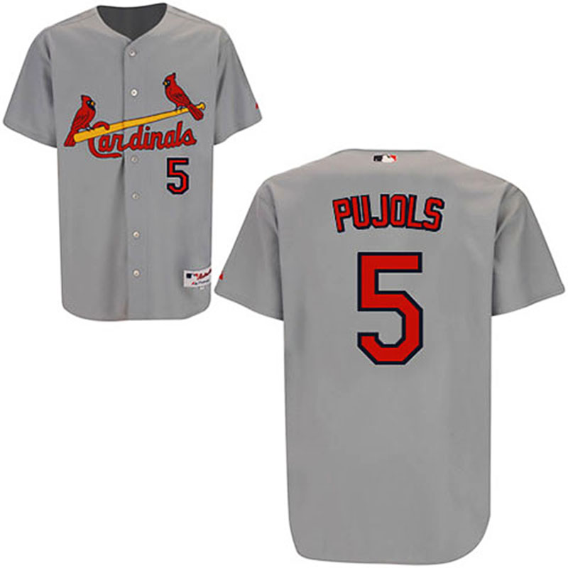 St. Louis Cardinals #5 Albert Pujols Grey Road Jersey