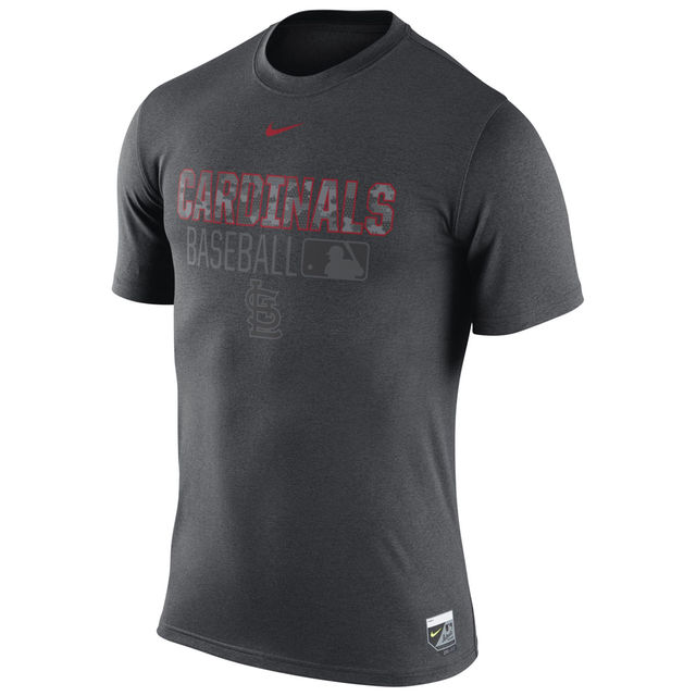 St. Louis Cardinals Anthracite 2016 Authentic Collection Legend Issue 1.6 Performance Team T-Shirt