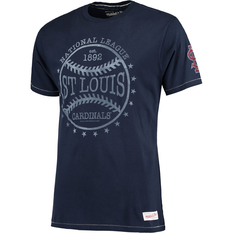 Mens St. Louis Cardinals Batted Ball Navy Tailored T-Shirt