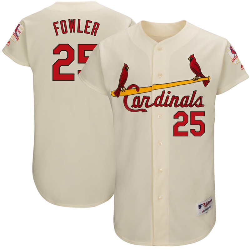 Men St. Louis Cardinals Dexter Fowler #25 Cream 1967 Turn Back the Clock Flex Base Jersey