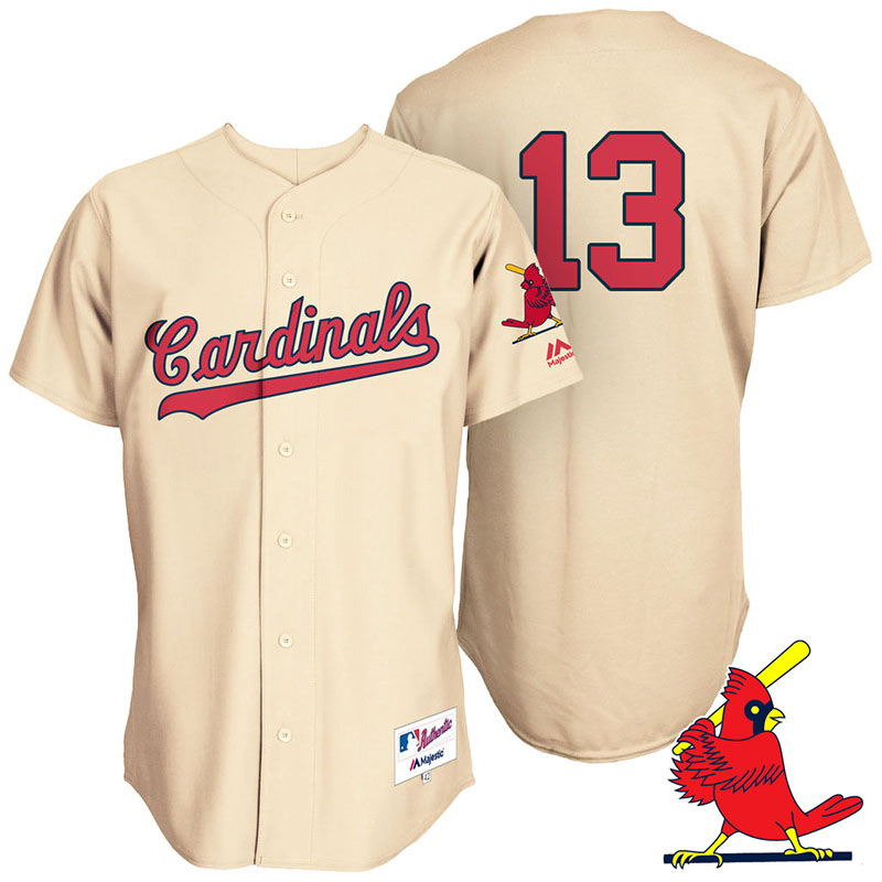 St. Louis Cardinals Matt Carpenter #13 Tan Turn Back the Clock Throwback Player Jersey