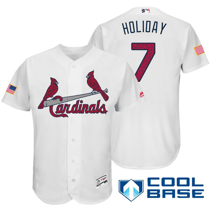 St. Louis Cardinals #7 Matt Holliday White Stars & Stripes 2016 Independence Day Cool Base Jersey