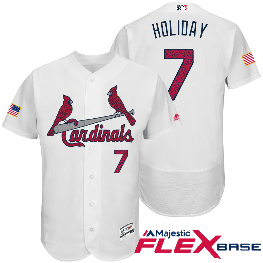 St. Louis Cardinals #7 Matt Holliday White Stars & Stripes 2016 Independence Day Flex Base Jersey