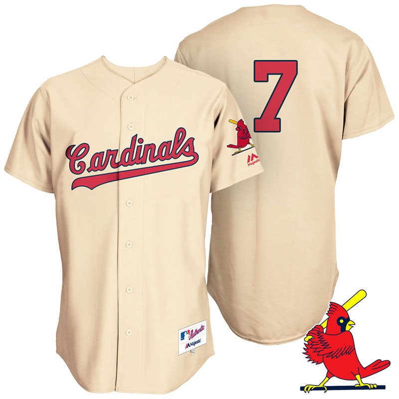 St. Louis Cardinals Matt Holliday #7 Tan Turn Back the Clock Throwback Player Jersey