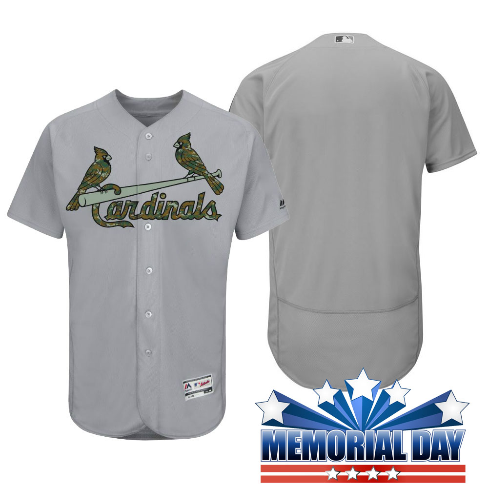 St. Louis Cardinals Memorial Day Gray Camo Flex Base Team Jersey