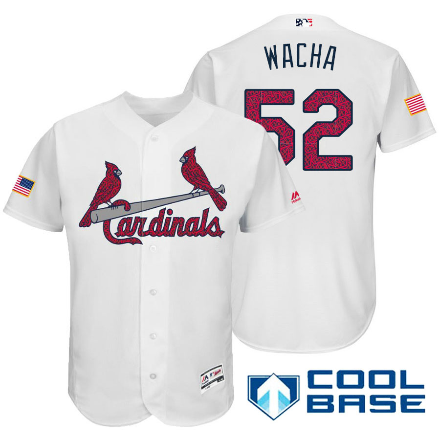 St. Louis Cardinals #52 Michael Wacha White Stars & Stripes 2016 Independence Day Cool Base Jersey