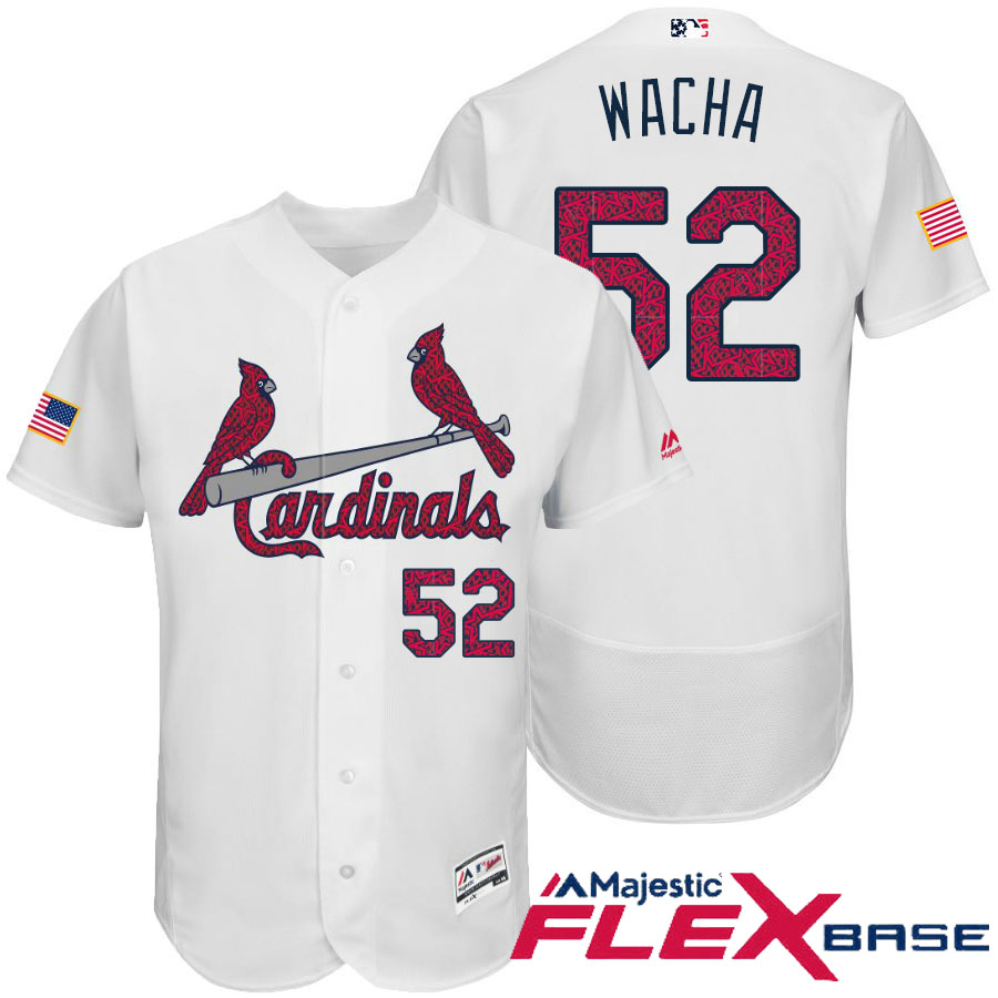 St. Louis Cardinals #52 Michael Wacha White Stars & Stripes 2016 Independence Day Flex Base Jersey