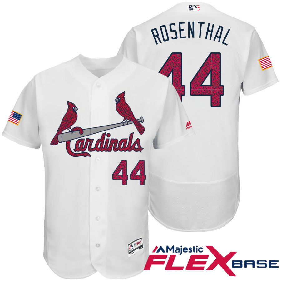 St. Louis Cardinals #44 Trevor Rosenthal White Stars & Stripes 2016 Independence Day Flex Base Jersey