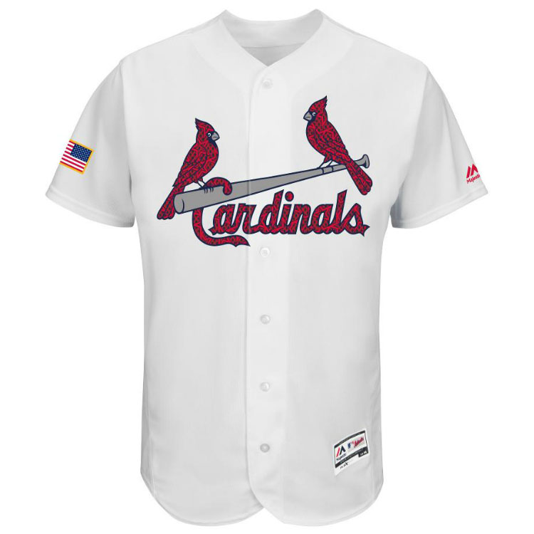 St. Louis Cardinals Majestic White 2016 Independence Day Stars & Stripes Flex Base Team Jersey