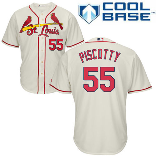 Stephen Piscotty #55 St. Louis Cardinals Majestic Cream Official Cool Base Jersey