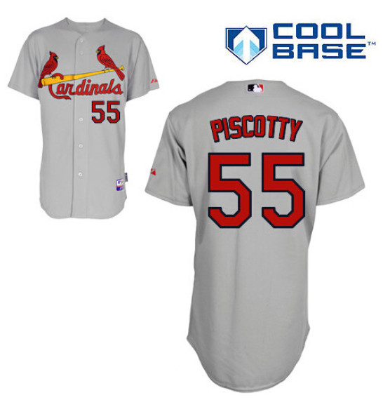 Stephen Piscotty #55 St. Louis Cardinals Majestic Gray Official Cool Base Jersey