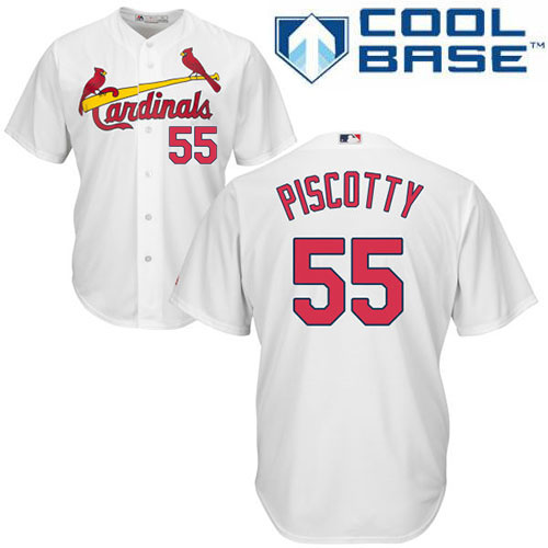 Stephen Piscotty #55 St. Louis Cardinals Majestic White Official Cool Base Jersey