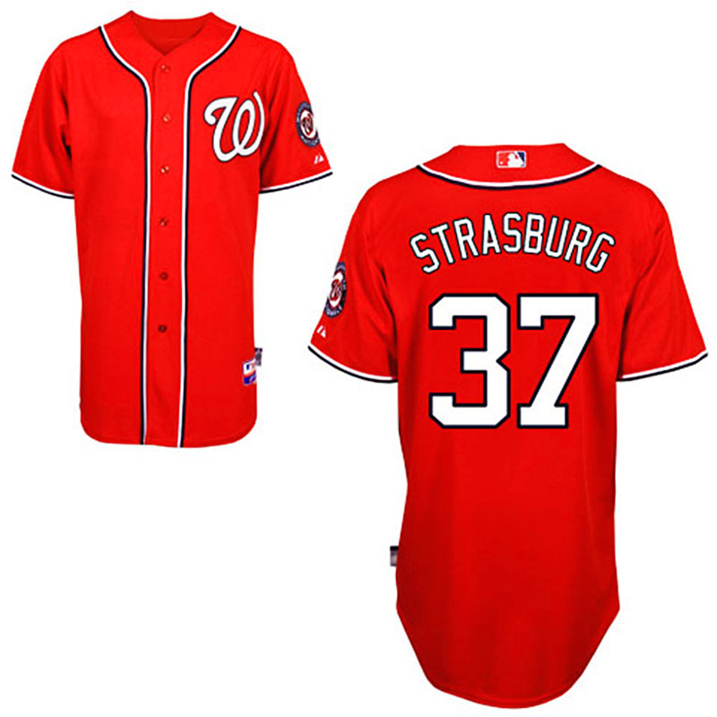 Washington Nationals #37 Stephen Strasburg Youth Red 2011 Alternate 1 Cool Base Jersey