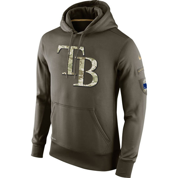 Tampa Bay Rays Olive Salute To Service Pullover Hoodie