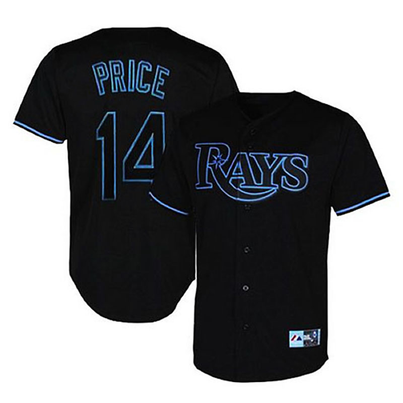 Tampa Bay Rays #14 David Price Black Fashion Jersey