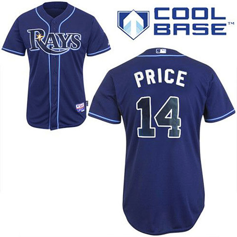 Tampa Bay Rays #14 David Price Cool Base Dark Blue Jersey