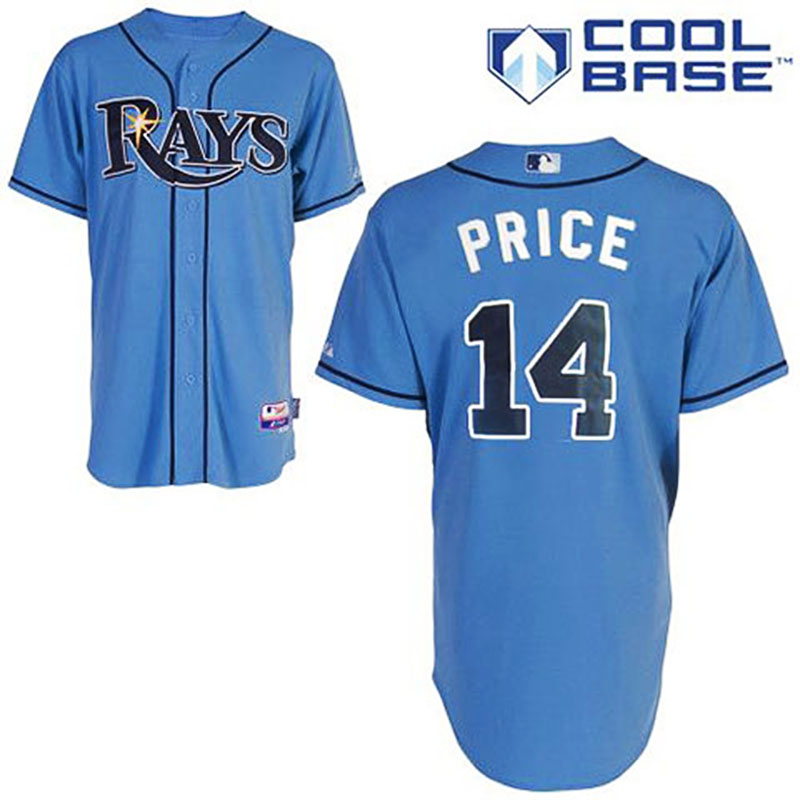 Tampa Bay Rays #14 David Price Cool Base Light Blue Jersey