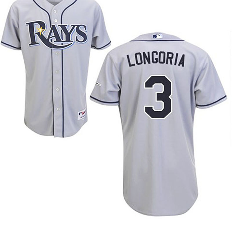 Tampa Bay Rays #3 Evan Longoria Grey Road Jersey