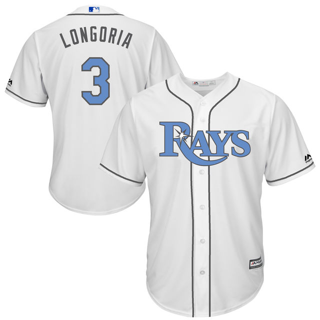 Tampa Bay Rays #3 Evan Longoria Majestic White Fashion 2016 Father's Day Cool Base Jersey