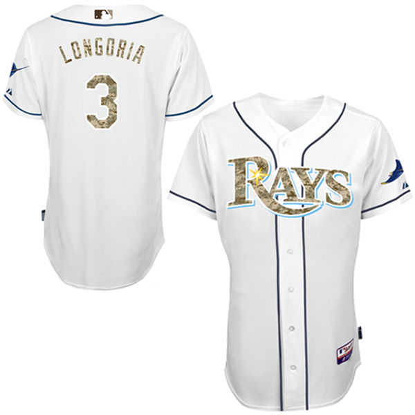 Tampa Bay Rays Evan Longoria Majestic White USMC Player Authentic Jersey