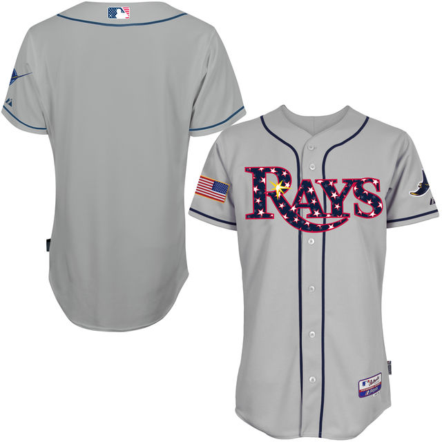 Tampa Bay Rays Gray 2016 Independence Day Stars & Stripes Authentic Cool Base Jersey