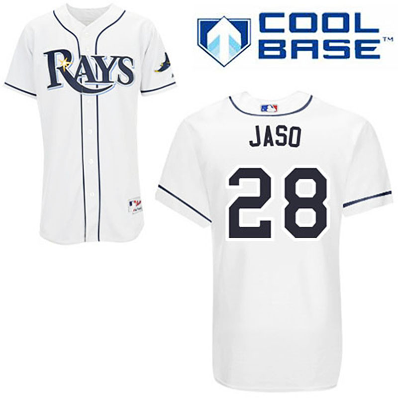 Tampa Bay Rays #28 John Jaso White Home Cool Base Jersey